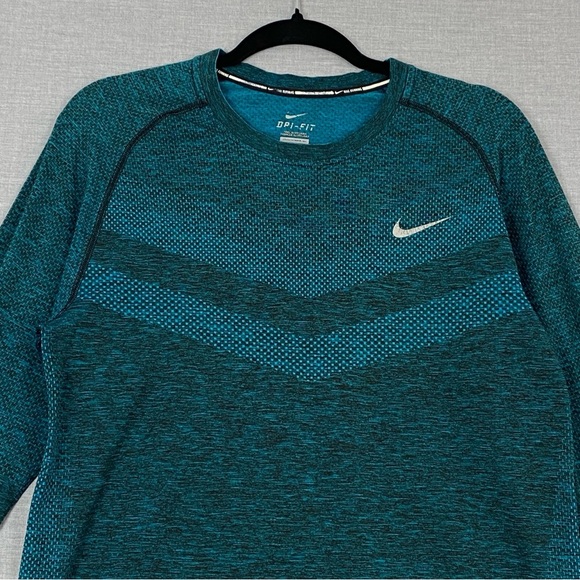 Nike Running Long Sleeve Top Dri Fit Teal Color Size Large - Picture 5 of 8